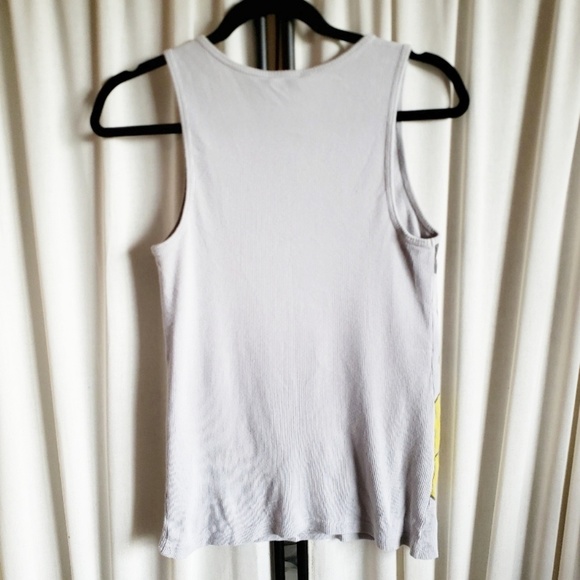 1 Vintage faded Disney ribbed light gray tank, med - Picture 2 of 3